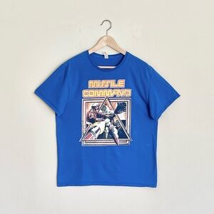 Atari Missile Command Retro Video Game Blue T Shirt Adult size Large